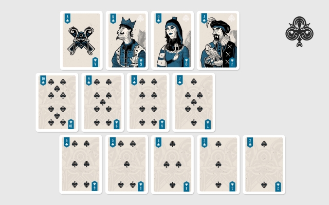 Geistreiz Spielkarten Kreuz gesamt