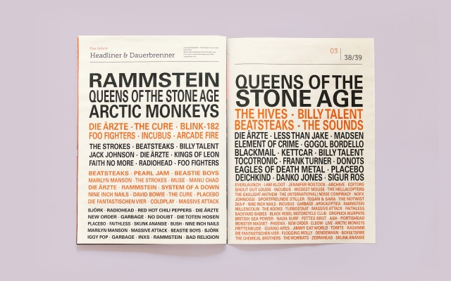 Hurricane Festival Visualized Information – Headline und Dauerbrenner