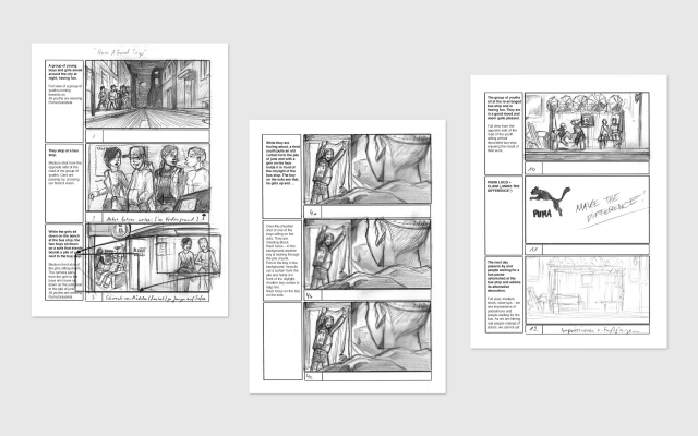 Puma Social Media Spots – Storyboard Seiten