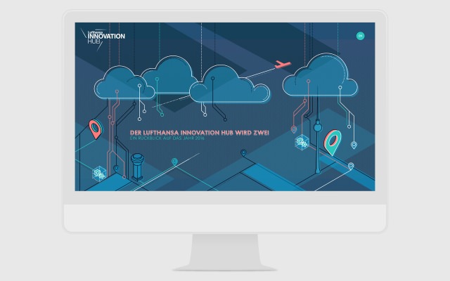 Lufthansa Innovation Hub Microsite – Titelbild iMac